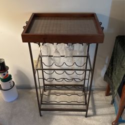 Wine Bottle Rack With Serving Tray