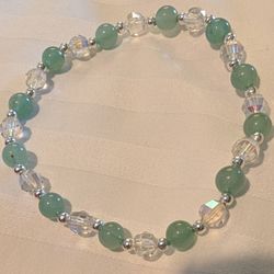 6mm Aventurine & Clear Quartz Bracelet