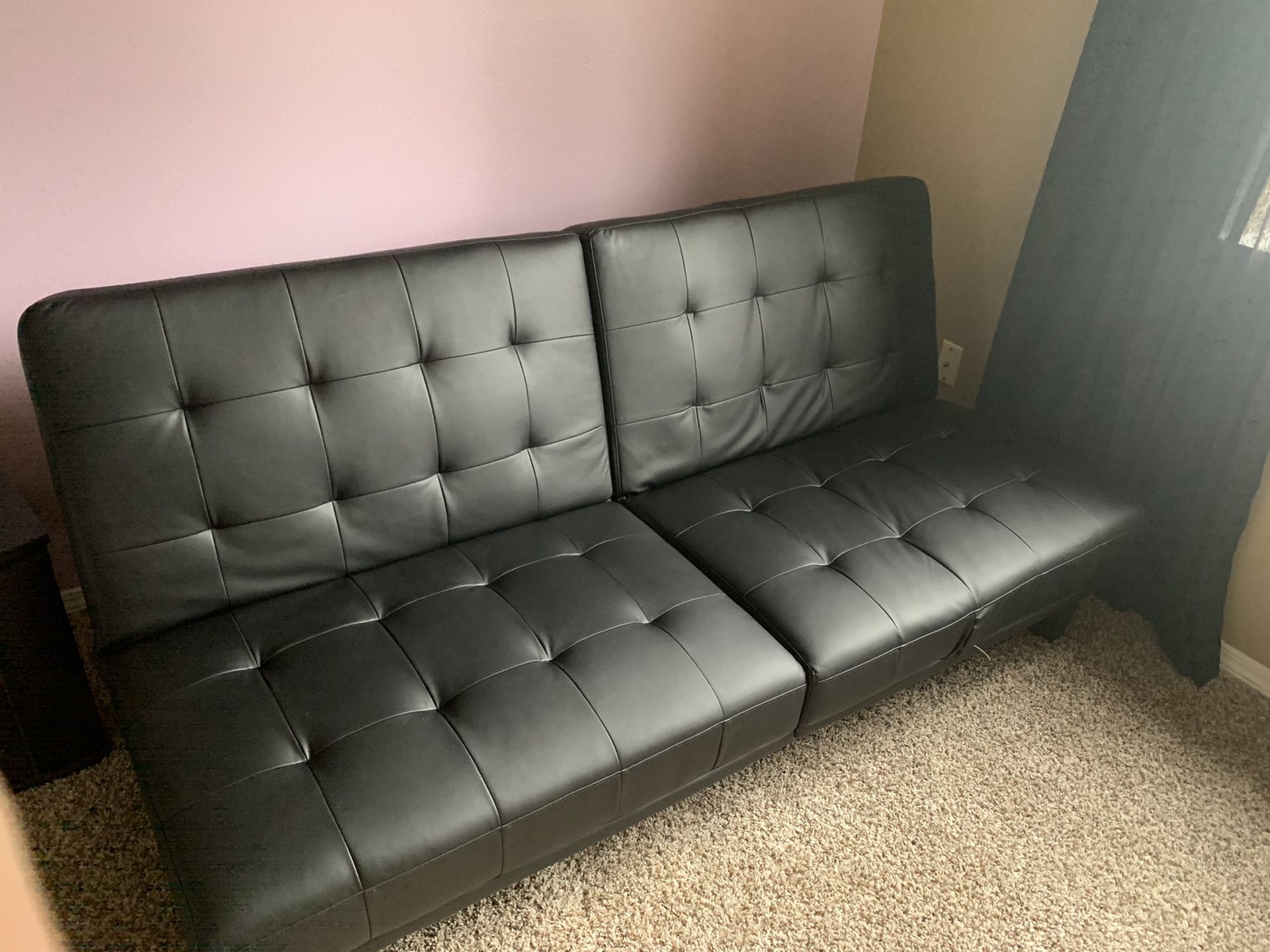 Black Leather Futon