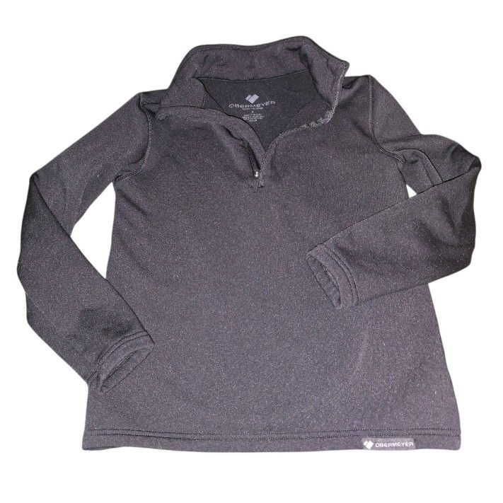 Obermeyer Ultra Gear Youth Fleece Pullover SZ S Youth Black 1/4 Zip Sweater