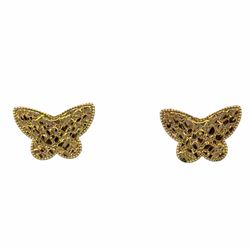 Woman’s Ladies 10k Yellow Gold Butterfly Nugget Stud Earrings GP3127159
