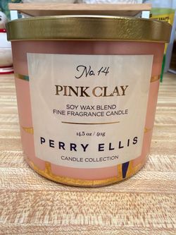 Perry Ellis Pink Clay Soy Wax Candle 14.5 oz