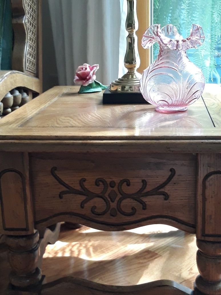 Sturdy oak end table