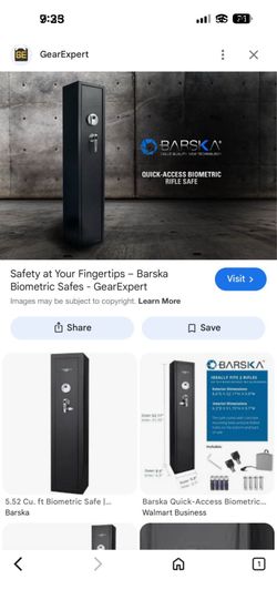 Barska Biometric Rifle Gun Safe – Quick Access Fingerprint Long Gun Safe for Home, DOJ Approved, Silent Mode, Removable Sh... Barska Biometric Rifle G