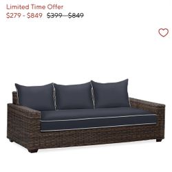 Pottery Barn Sofa Slip Cover New Navy Blue 