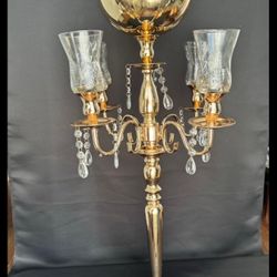 Gold Metal Candle Holder Candelabra - Wedding Party Dining Table Home Centerpieces Decorations