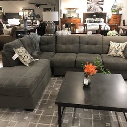 Maier Charcoal RAF Sectional/ couch /Living room set