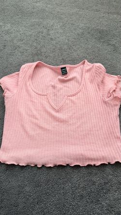 SHEIN Pink Ribbed Crop Top