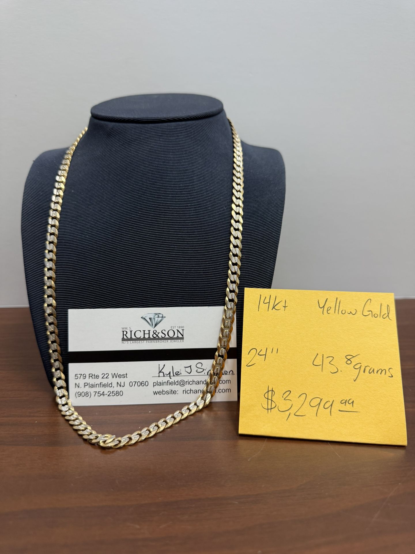 14kt Yellow gold Heavy Men’s Chain Diamond Cut