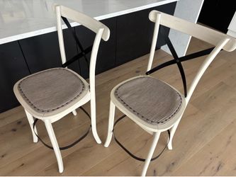 Modern Counter Height Swivel Stools - Pair