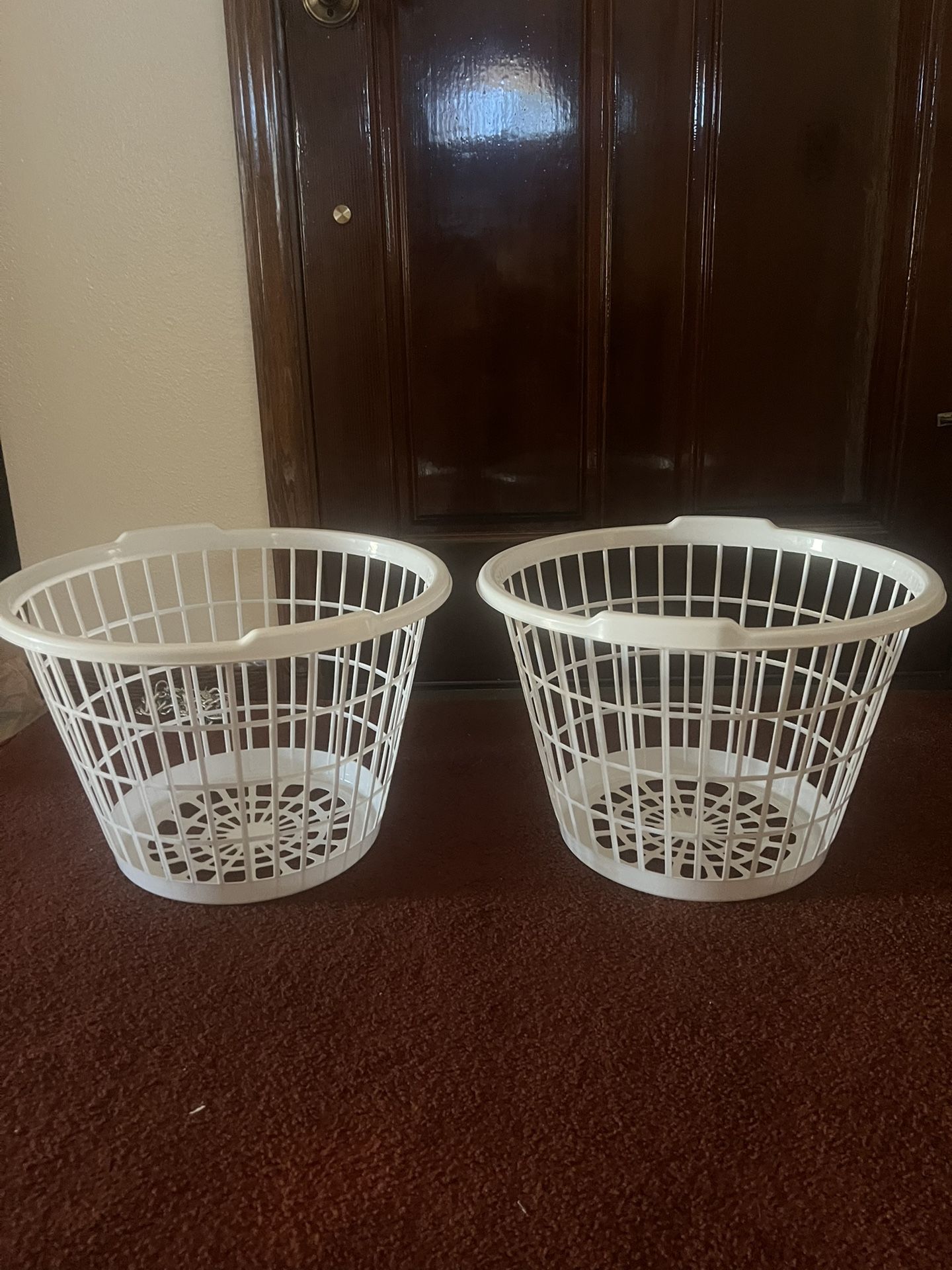 Round Laundry Baskets / Toy Totes / Blanket Baskets - Set of 2