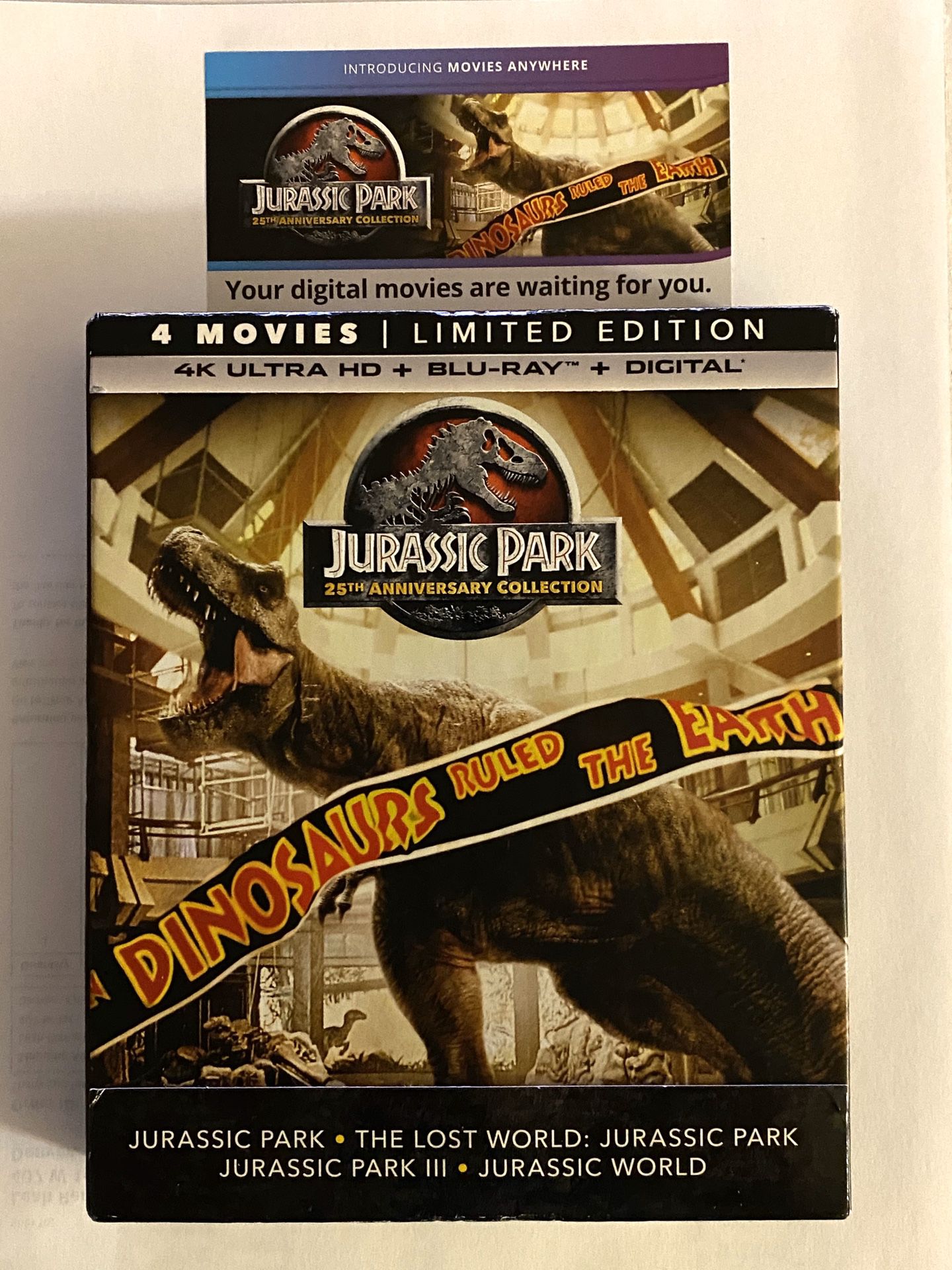 Jurassic Park 4k DIGITAL CODES ONLY