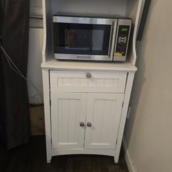 Microwave And Microwave Cabinet 