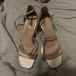 Stuart Weitzman Gold Heels 9.5