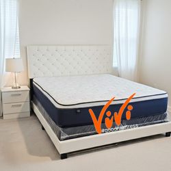 NEW KING PILLOW TOP MATTRESS WITH BOX SPRING 3PC. BED FRAME ISN'T AVAILABLE