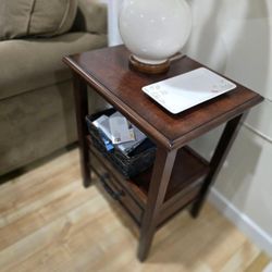 Dark Wood Living Room End Table 