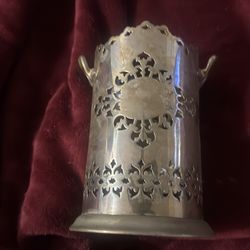 Antique silver plated wine holder