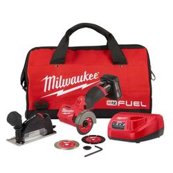 Milwaukee M12 FUEL 12V 3 in. Lithium-Ion Brushless Cordless Cut Off Saw Kit with One 4.0 Ah Battery Charger and Bag