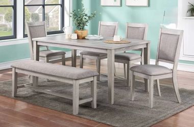 Dining table set with bench