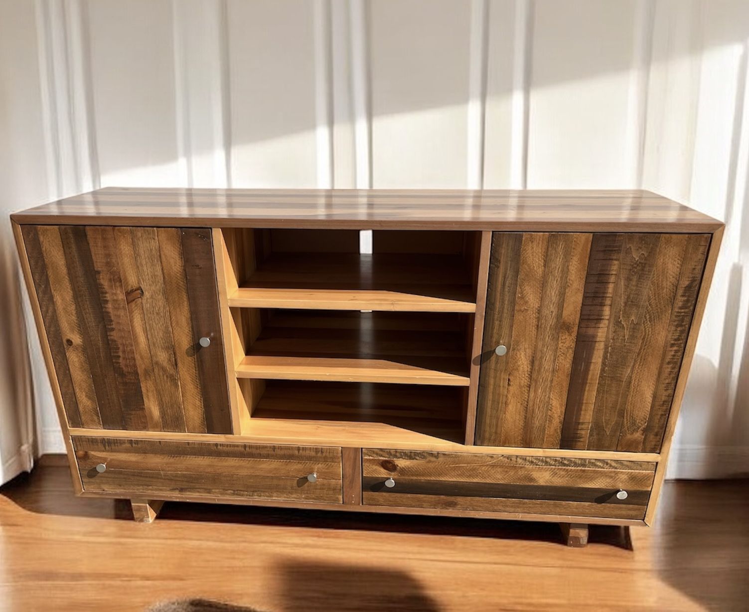 TV Stand Solid Wood Media Cabinet 64x36x19.5 in Credenza Buffet