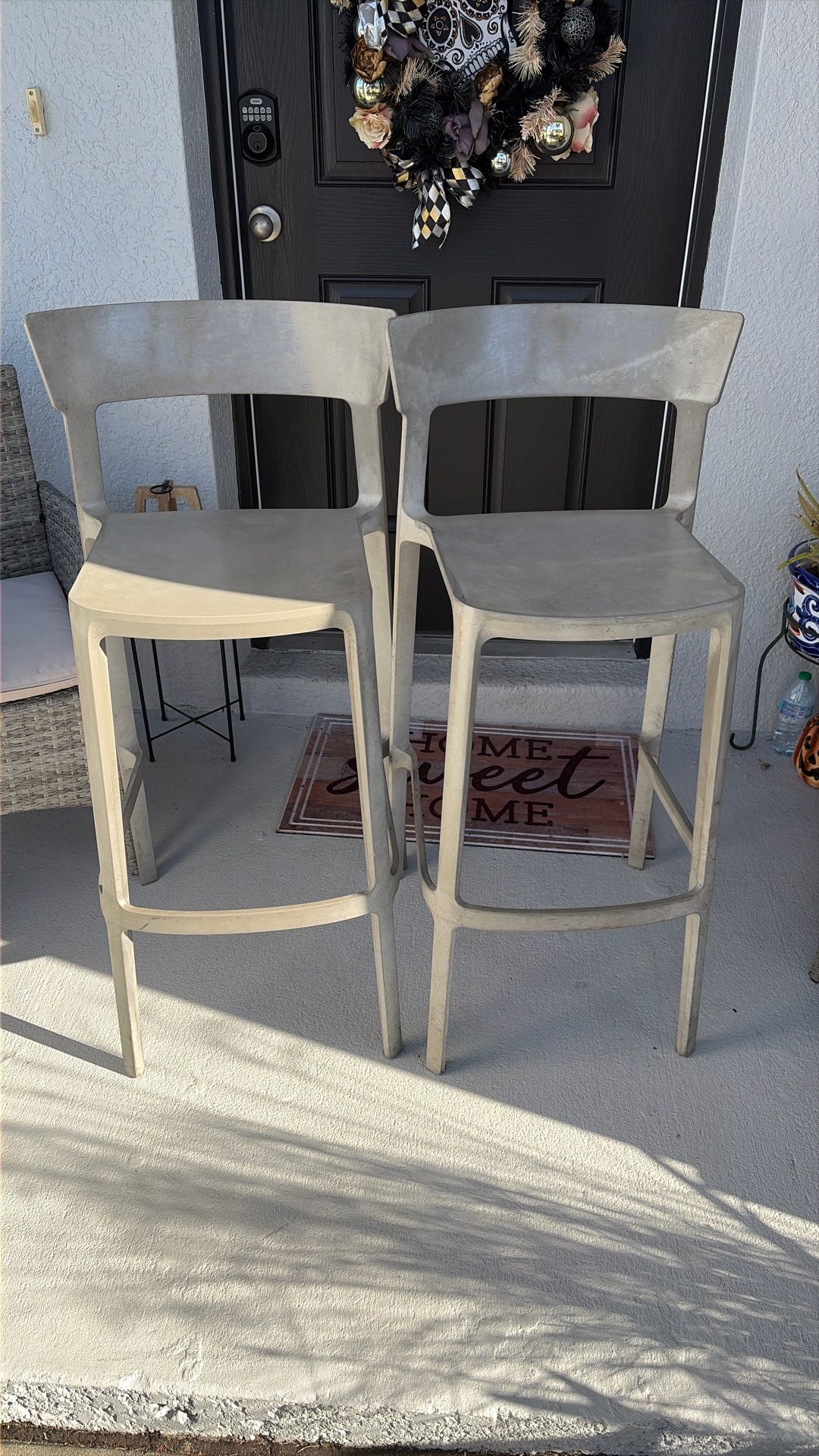 2 Gray Bar Stools