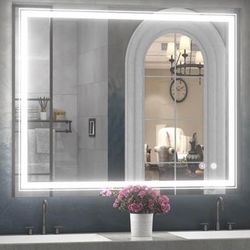 40x32 Inch LED Bathroom Mirror, LED Bathroom Vanity Mirror with Lights