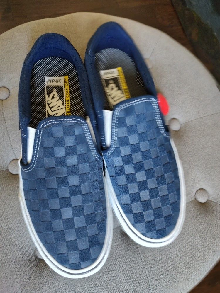 Van's Blue Checkerboard Tennis Shoes