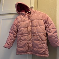 Pink Puffy Warm Snow Jacket Size 5T Toddler Little Girl Cat & Jack