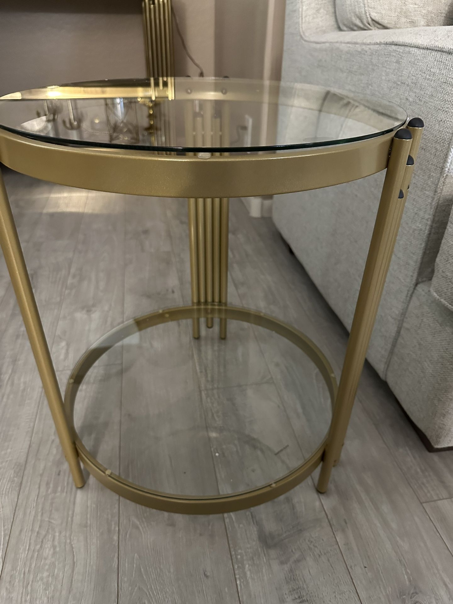 Breannon Glass Top End Table For Living Room,