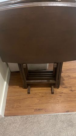 Dark Brown Wood Folding Table