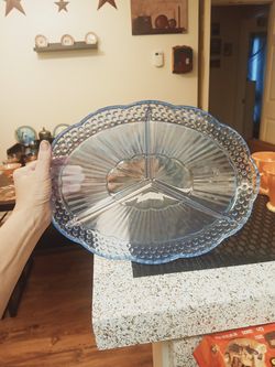 Emily's attic blue hobnail dish