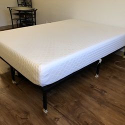 Queen Mattress Bed + Metal Bed Frame 