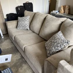 Like new sofa and chair. Essentially no wear and tear. 