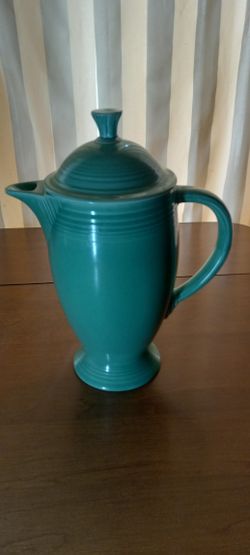 Vintage Fiesta Fiestaware Green Lidded Coffee Pot Server 10.5 Tall No Chips Or Cracks Vintage?   s Read Description 