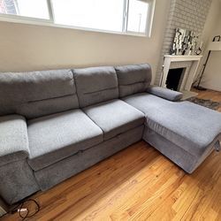 Sectional sleeper Sofa w/Storage and USB charger
