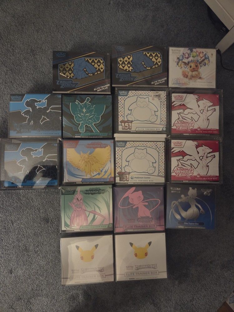 Pokemon Elite Trainer Boxes Sealed