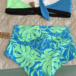 Women Two- Piece High Waisted Bikini Set LARGE TOP MEDIUM BOTTOM