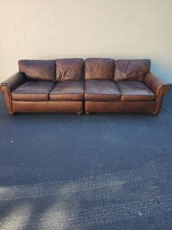 Restoration Hardware Leather Lancaster Lux 2 Pc Sofa