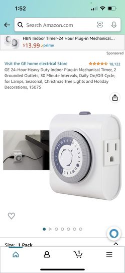 HBN Indoor 24-Hour Mechanical Timers For Electrical Outlets + 2 Grounded  Outlets