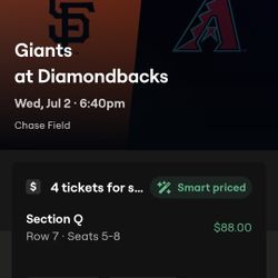 4 Amazing Tickets To DAIMONDBACKS 