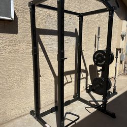 Squat rack , ez curl bar , deadlift rack