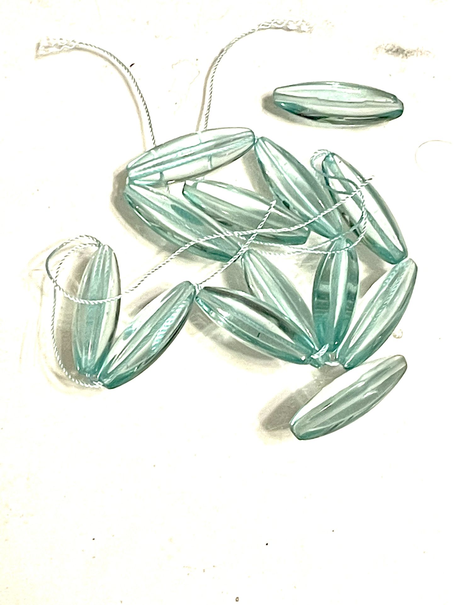Lot Of Vintage Sea Foam Green Glass Beads