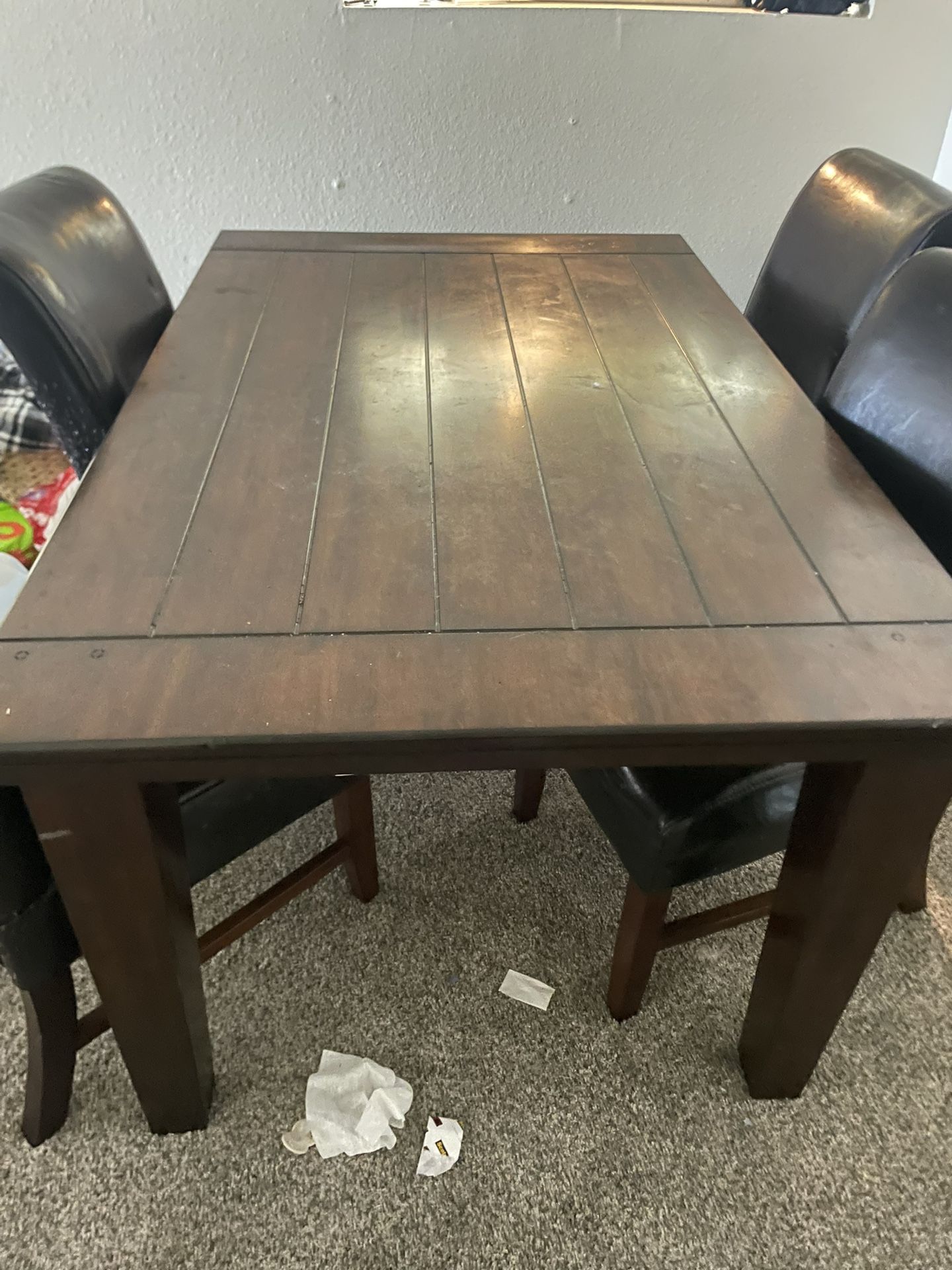 Solid Dark Oak Wood Table