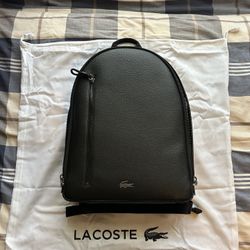 *NEW* Genuine Leather Lacoste Black Backpack