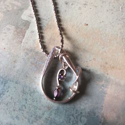 Amethyst pendant 925 sterling silver