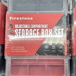 Firestone Adjustable Compartment Storage Box Set 2 Pack