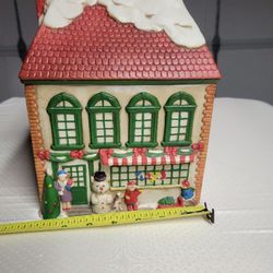 Vintage 10” Christmas Holiday Toy Store Ceramic Cookie Jar No Chips Or Cracks EC