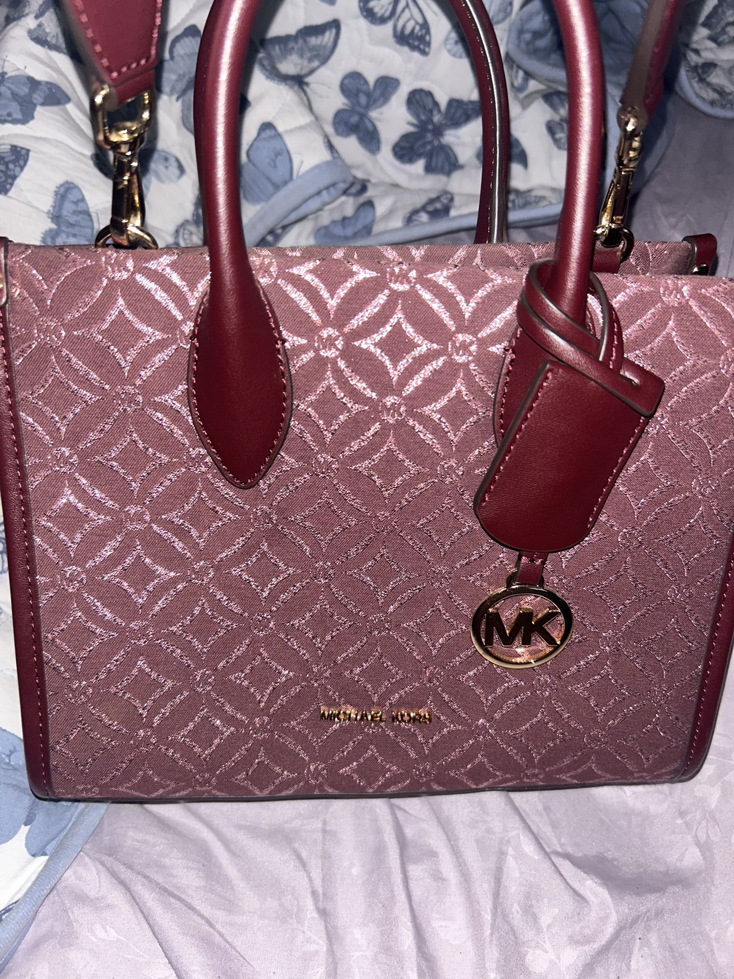 MIRELLA SMALL METALLIC LOGO JACQUARD CROSSBODY BAG