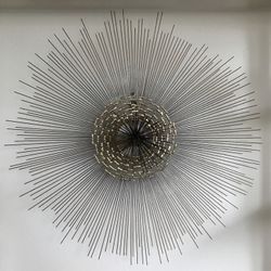 Mid Century Brass Sunburst Sculpture