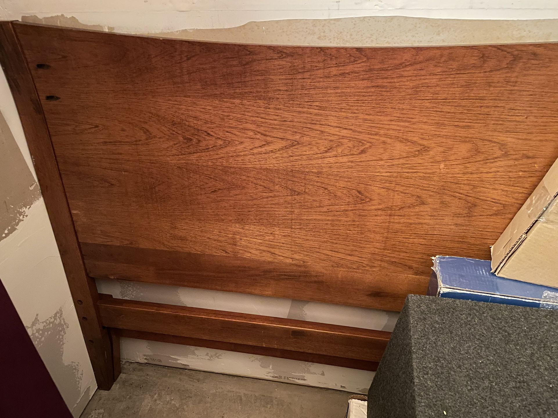 Double (full) size cherry finish wood headboard & frame with single-sided Primo Galaxy mattress